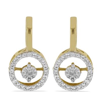 BUY NATURAL WHITE DIAMOND DOUBLE CUT GEMSTONE EARRINGS IN STERLING SILVER